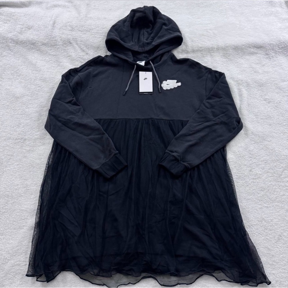 Nike Black Hooded Sweatshirt Dress